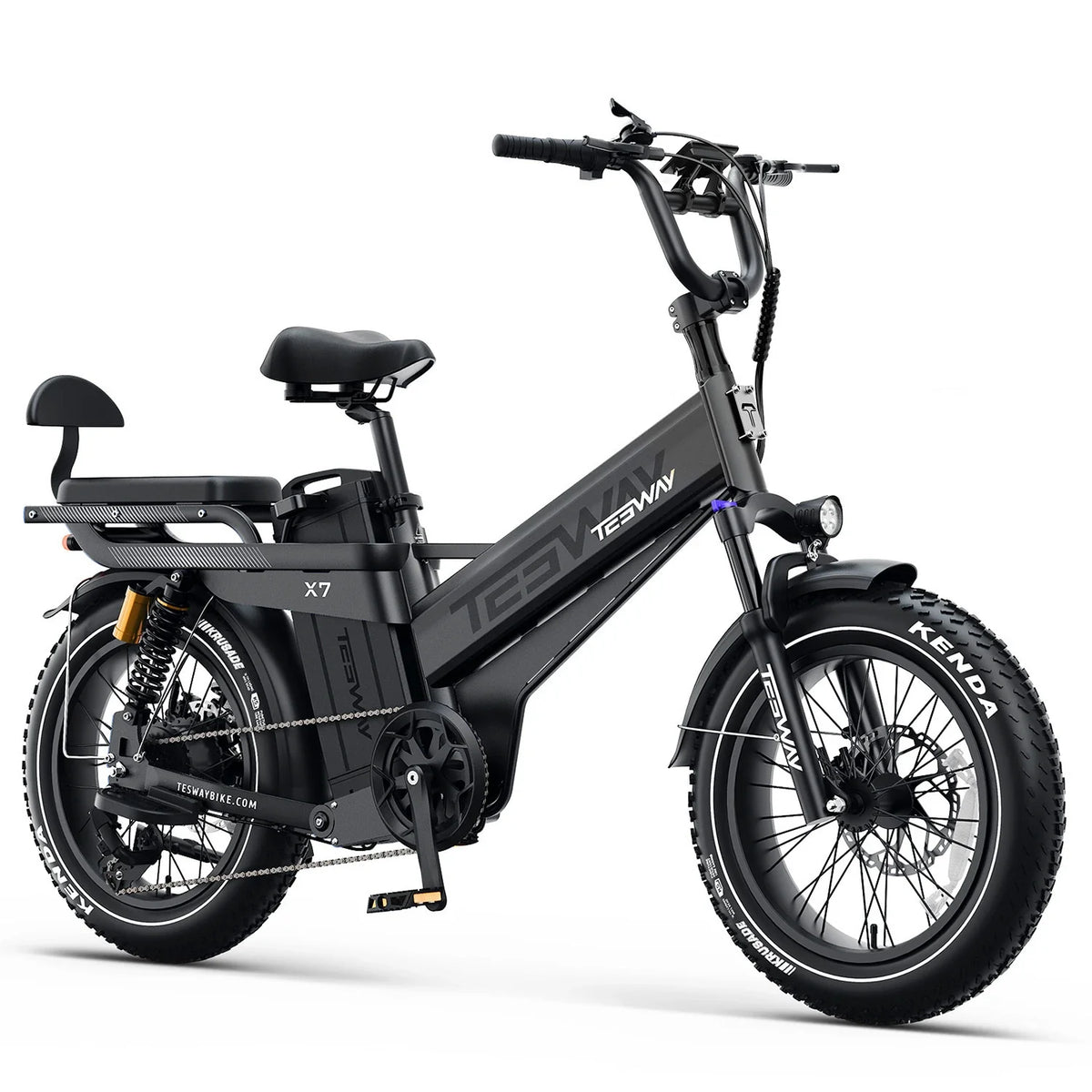 Black TESWAY X7 PRO rear three-quarter product view
