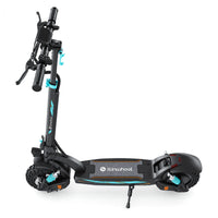 Folded isinwheel GT2 Pro shown from the right side with the stem secured along the deck