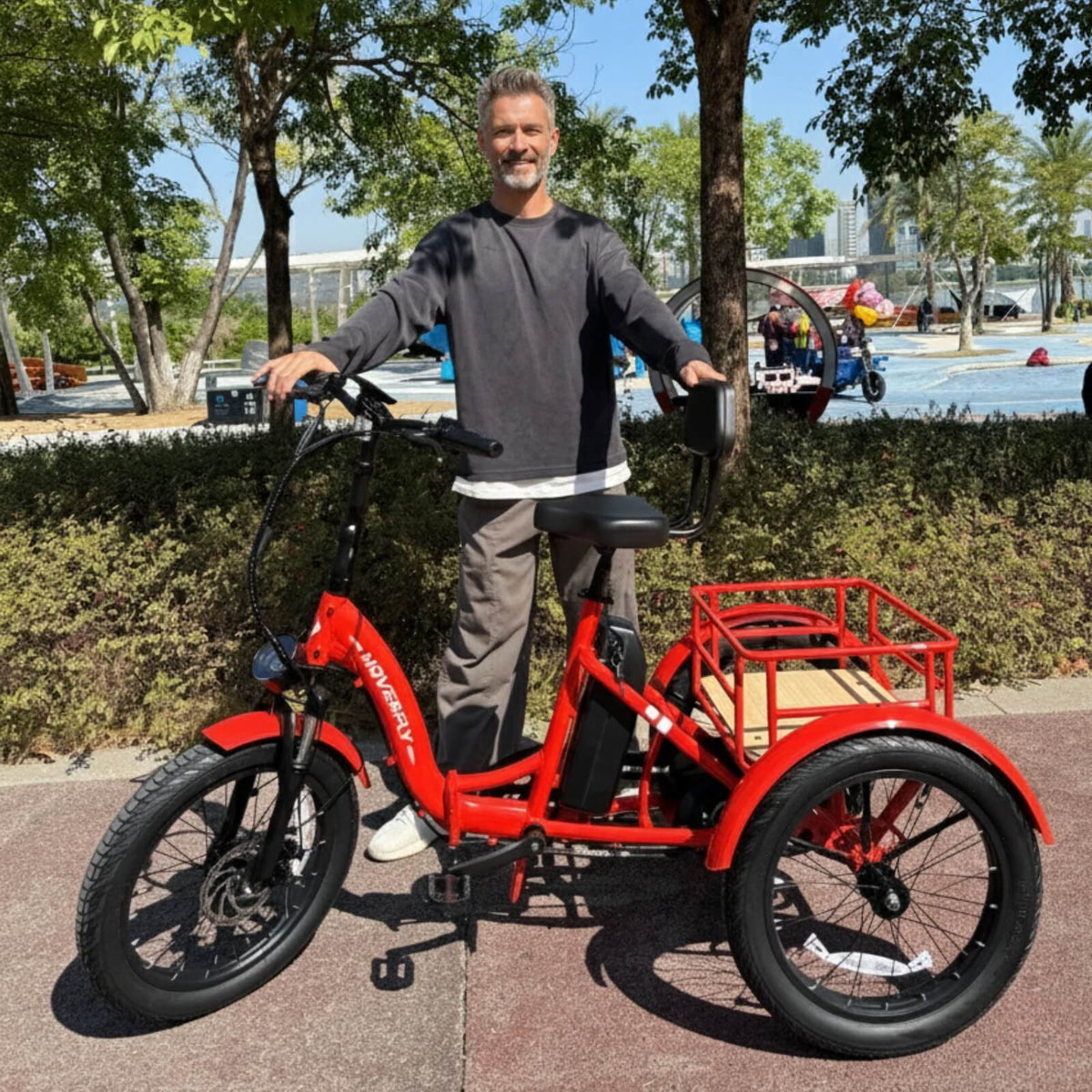Hoverfly ET1 Folding Electric Trike | 500W, 60-Mile Claim — side or lifestyle view