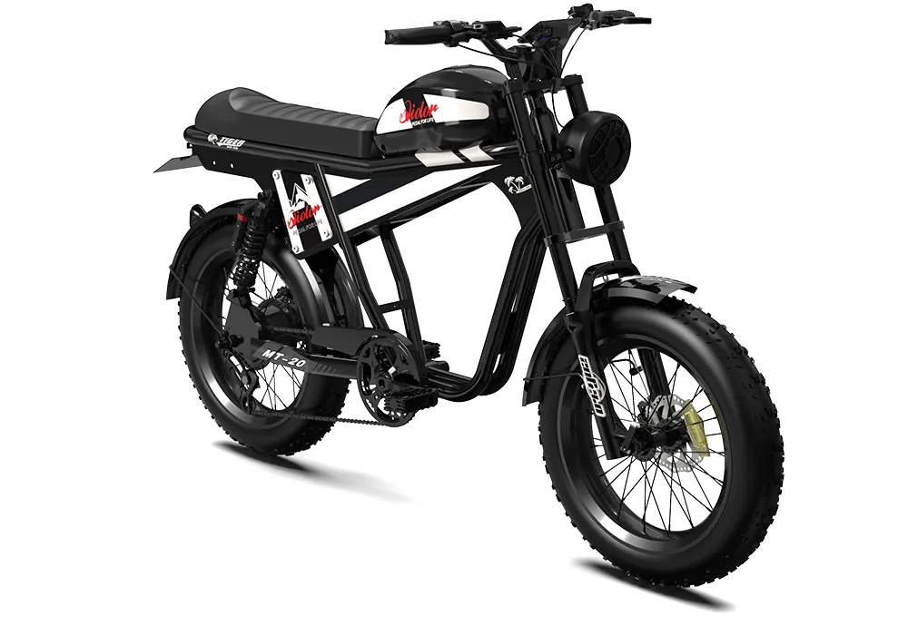 Black QIOLOR Tiger Plus three-quarter view with fat tires, bench seat and suspension
