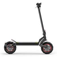 iScooter iX7 Pro dual-motor off-road folding electric scooter: dual 1200W motors (2400W peak combined), 38 mph top speed, 720Wh battery, 10-inch tubeless off-road tires, dual suspension, EABS plus double disc brakes, turn lights, ambient lights, 65.5 lb folded, 330 lb max load