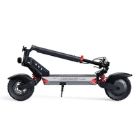 Circooter Landturbo off-road folding electric scooter with single-motor build (1000W or 1500W peak), 10-inch pneumatic all-terrain tires, dual swing-arm suspension, dual disc brakes with EABS electronic anti-lock, 6061 aluminum folding frame, color LCD display, IPX5 water resistance, and UL 2272 testing