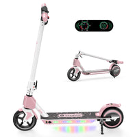 Side view of pink isinwheel S4 with display and folded view