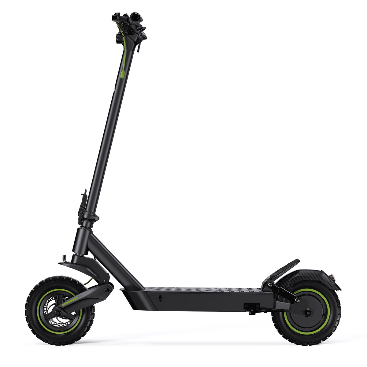 Right-side studio profile of the S10Max showing its deck, rear motor wheel, and suspension