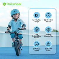 isinwheel SK12 Kids Electric Balance Bike handlebar, bell and brake lever