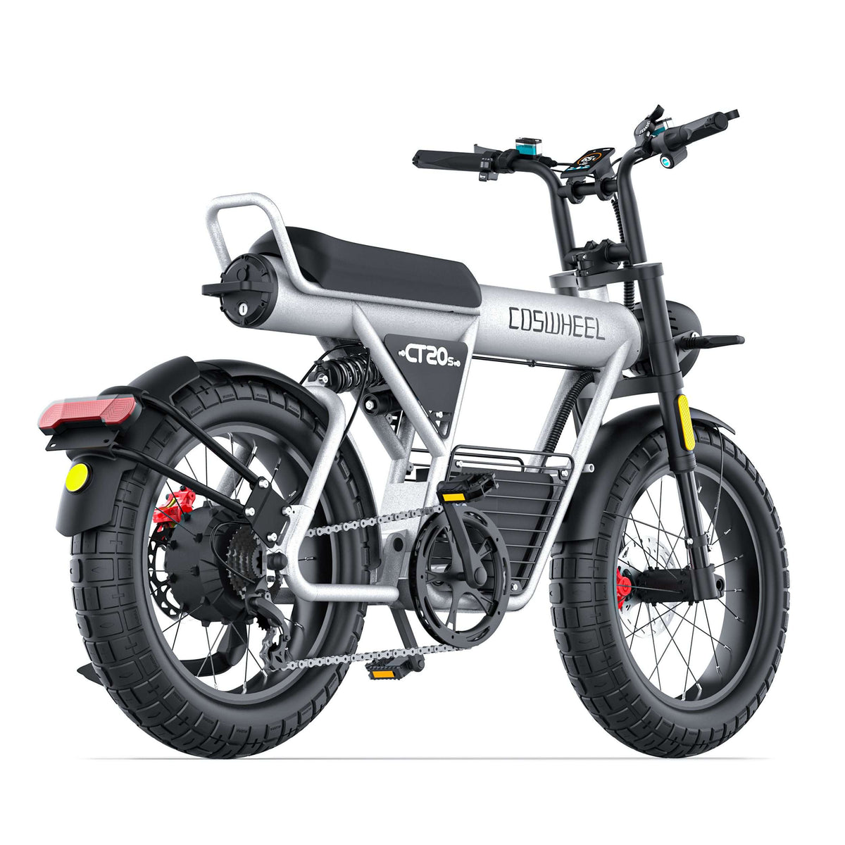 Coswheel CT20S Grey fat tire electric bike, side profile