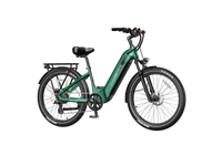 Heybike Hybrid Class 2/3 electric commuter bike with 750W rated rear-hub motor, 27.5 by 2.4 inch KENDA tires, Tektro hydraulic disc brakes, Shimano Altus 8-speed gearing, 6061 aluminum frame, hydraulic front fork, integrated turn-signal lighting, and an 864Wh battery on a UL 2849 certified electrical system