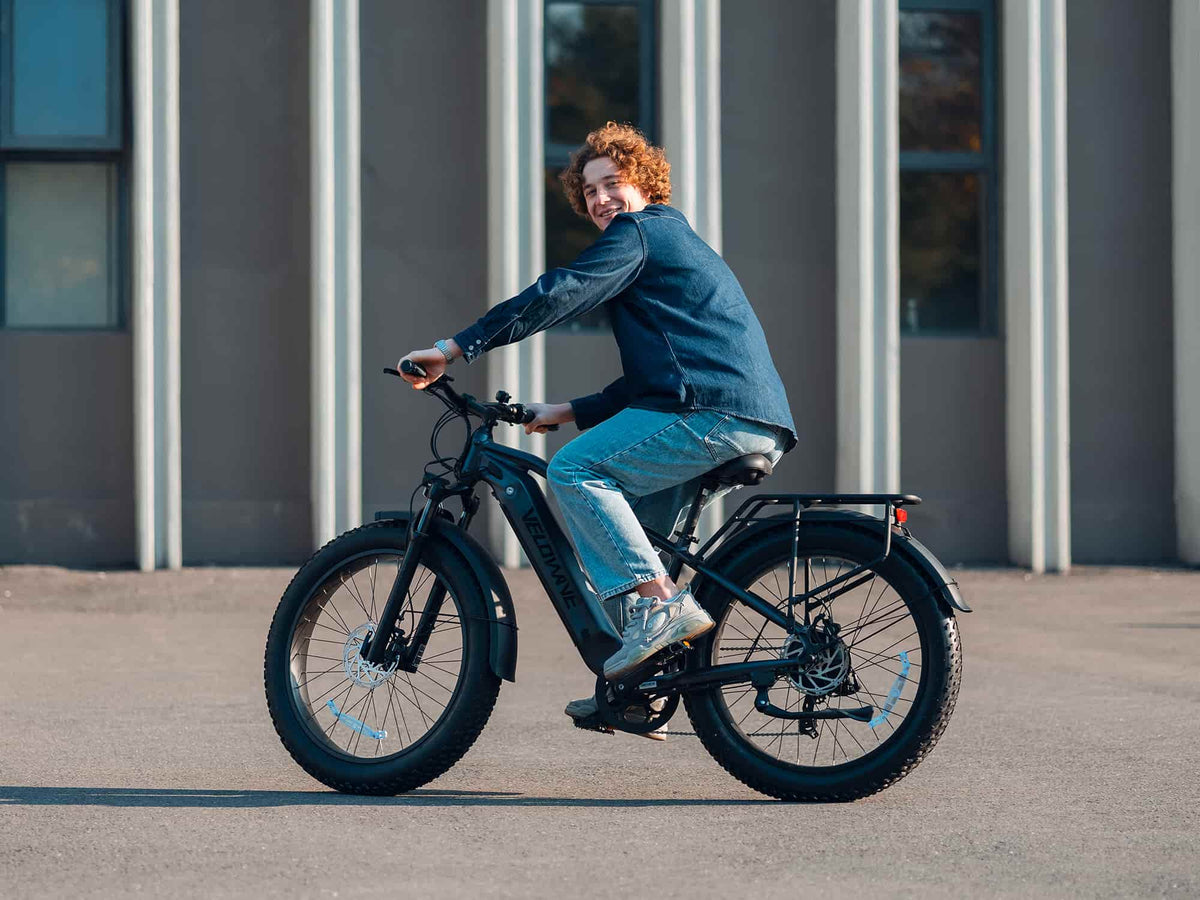 Velowave Ranger 3.0 suspension fork, front light and fat tire