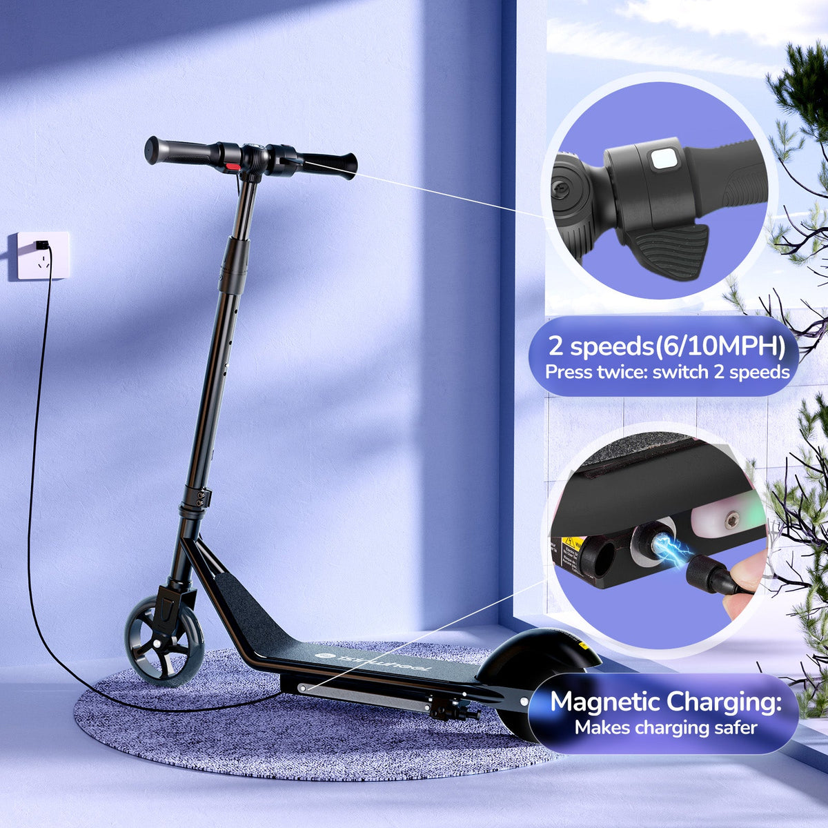 isinwheel S2 two-speed control and magnetic charging connection