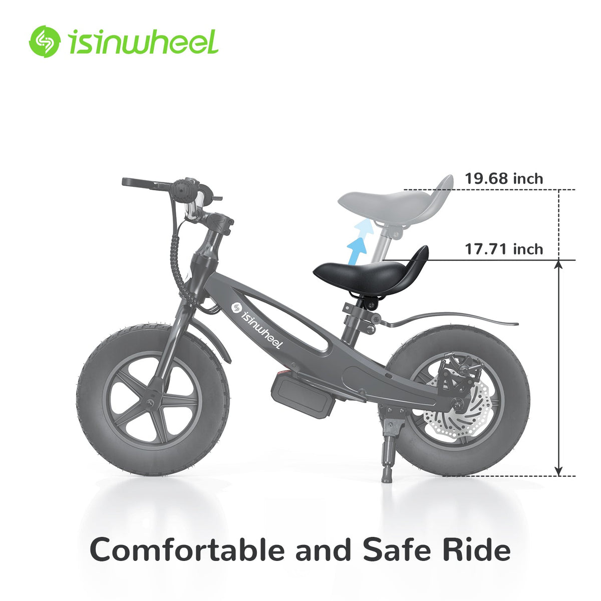 isinwheel SK12 Kids Electric Balance Bike low-speed riding position