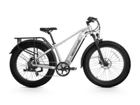 Rider on a dark gray Velowave Ranger 2.0 fat-tire electric bike outdoors