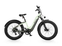 Mint Green Velowave Grace 2.0 Step-Thru electric bike studio side view