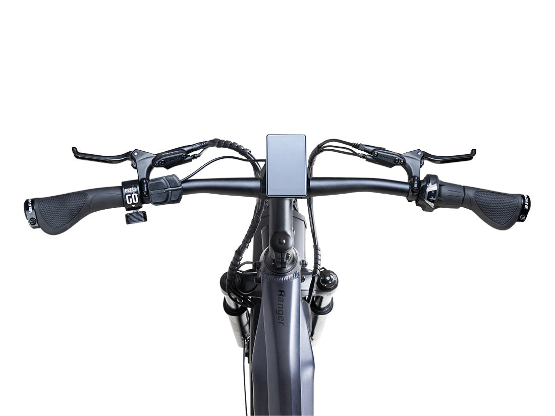 Velowave Ranger 3.0 electric bike detail showing frame and front wheel