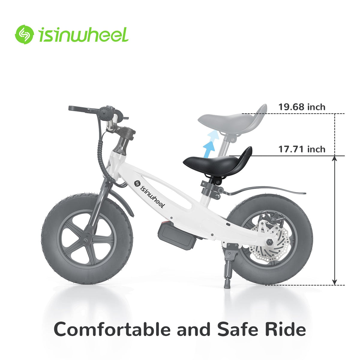 isinwheel SK12 Kids Electric Balance Bike 12-inch inflatable front tire