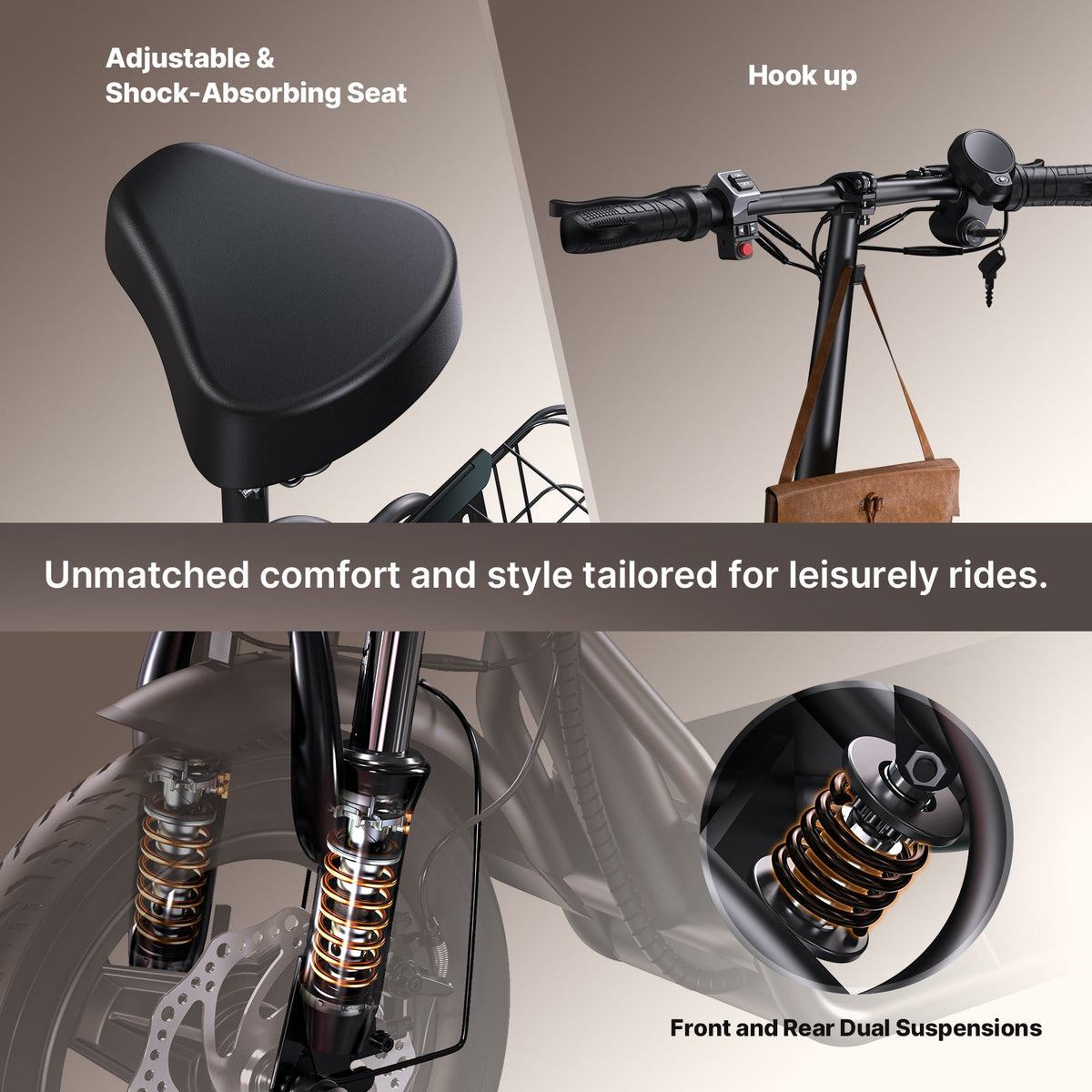 isinwheel Hyper X Seated Electric Scooter rear suspension detail