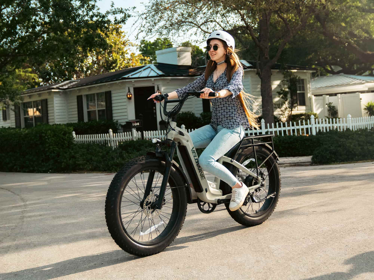 Velowave Ranger Step-Thru 2.0 cockpit with color display and handlebar controls