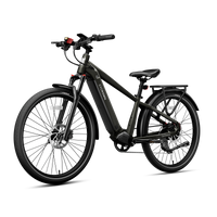 Front three-quarter studio view of the graphite black Dremax step-over commuter e-bike.