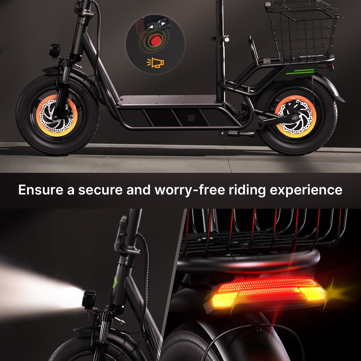 isinwheel Hyper X Seated Electric Scooter 14-inch pneumatic front tire