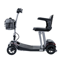 ScootNGo Folo right-side profile showing seat, folding frame and gray storage bag