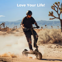 iScooter iX7 Pro dual-motor off-road folding electric scooter: dual 1200W motors (2400W peak combined), 38 mph top speed, 720Wh battery, 10-inch tubeless off-road tires, dual suspension, EABS plus double disc brakes, turn lights, ambient lights, 65.5 lb folded, 330 lb max load