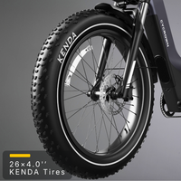 26 by 4 inch Kenda fat tire and front suspension fork on the Nomad Pro.