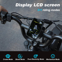 AVDL A13 LCD display and handlebar controls with riding-mode graphic