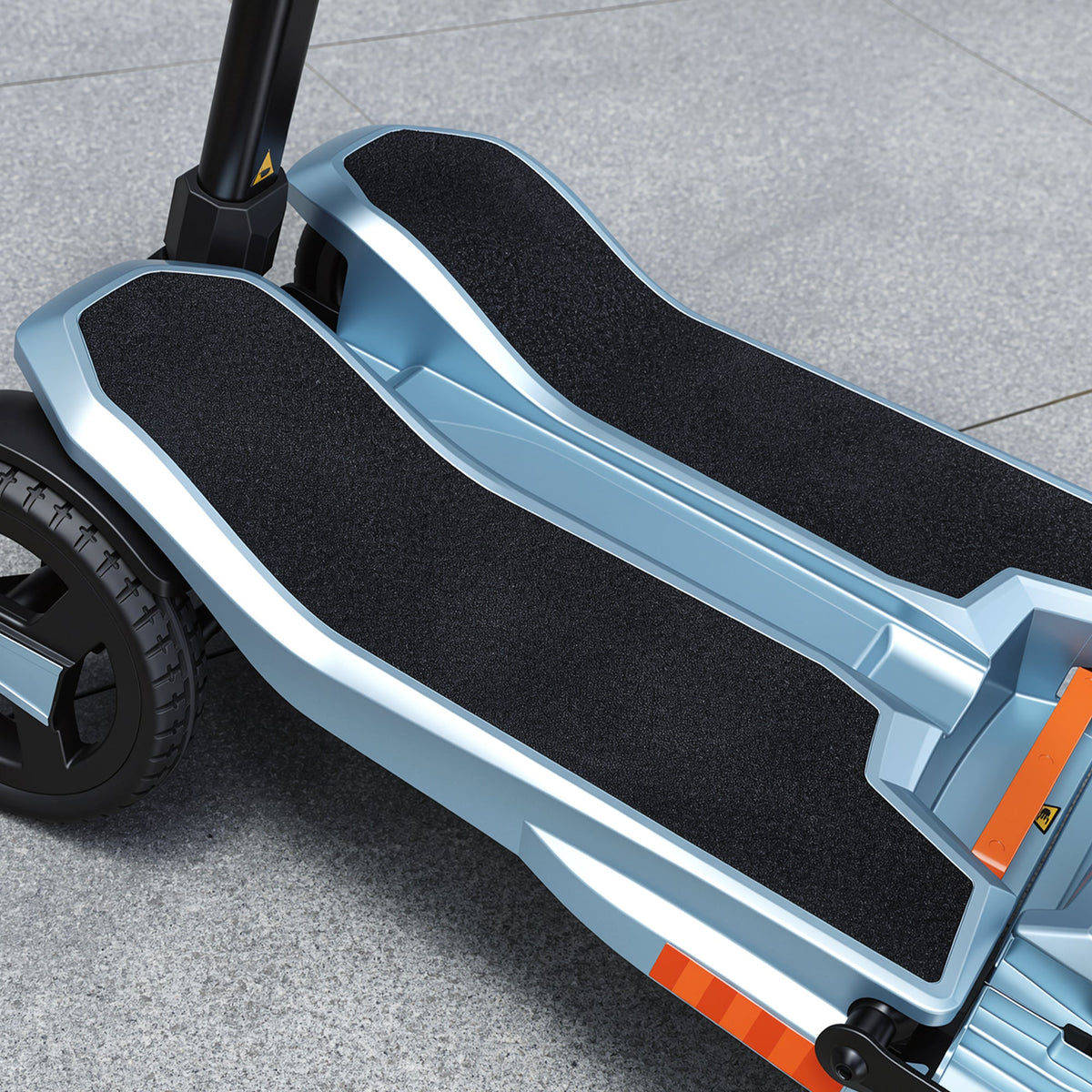 ScootNGo Voyager blue foot platform with reflective striping