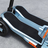 ScootNGo Voyager blue foot platform with reflective striping
