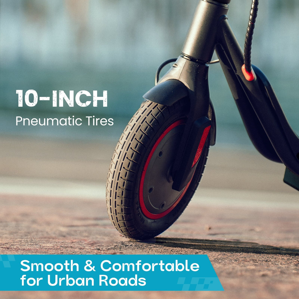 iScooter i9M sub-budget folding commuter electric scooter: 42V peak 500W brushless front-wheel-drive motor, 22 mph, 315Wh battery, 10-inch pneumatic tires, EBAS plus rear disc brake, IP54, Tuya app integration, included mudguards, 28.9 lb folded