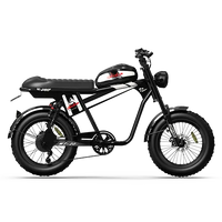 Black QIOLOR Tiger Plus electric bike side profile with long bench seat and 20 x 4.0 tires