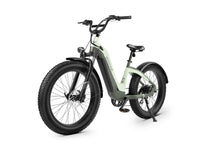Mint Green Velowave Grace 2.0 Step-Thru electric bike studio view with kickstand