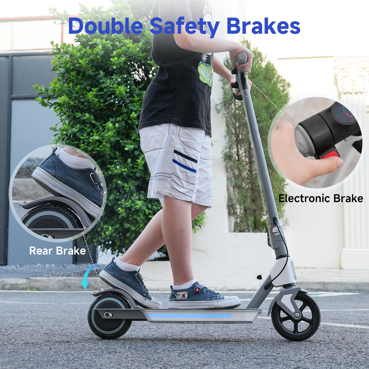 isinwheel S4 electronic brake and rear foot brake demonstration