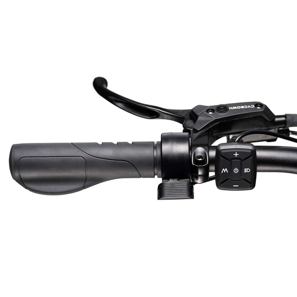 Dremax grip, brake lever, shifter, and control pad arranged for everyday city riding.
