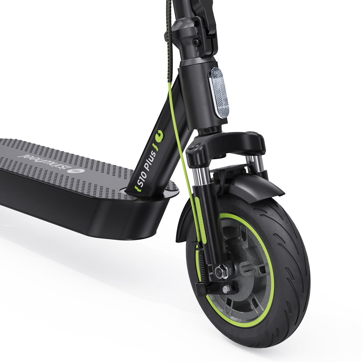 isinwheel S10 Plus Commuter Electric Scooter front suspension detail