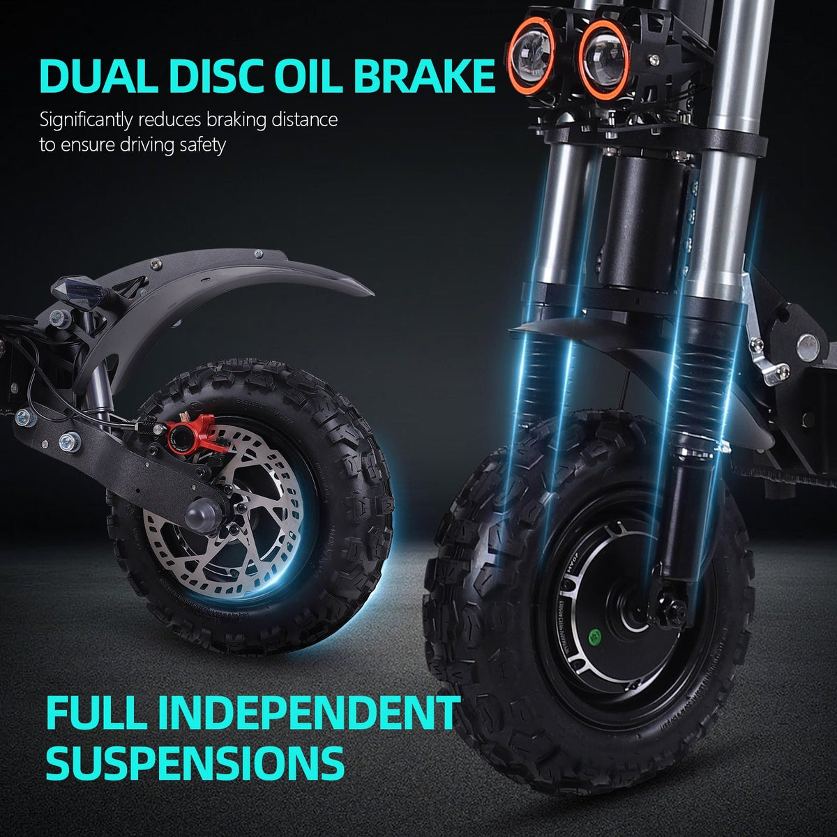 Freeboy J30 MAX front and rear disc brake and suspension supplier graphic