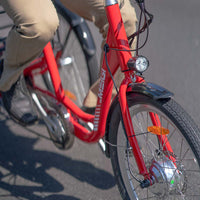 DWMEIGI MG708-HERA front hub motor, headlight and disc brake detail