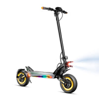 isinwheel GT4 with headlight, rear light, turn signals, and deck lighting illuminated