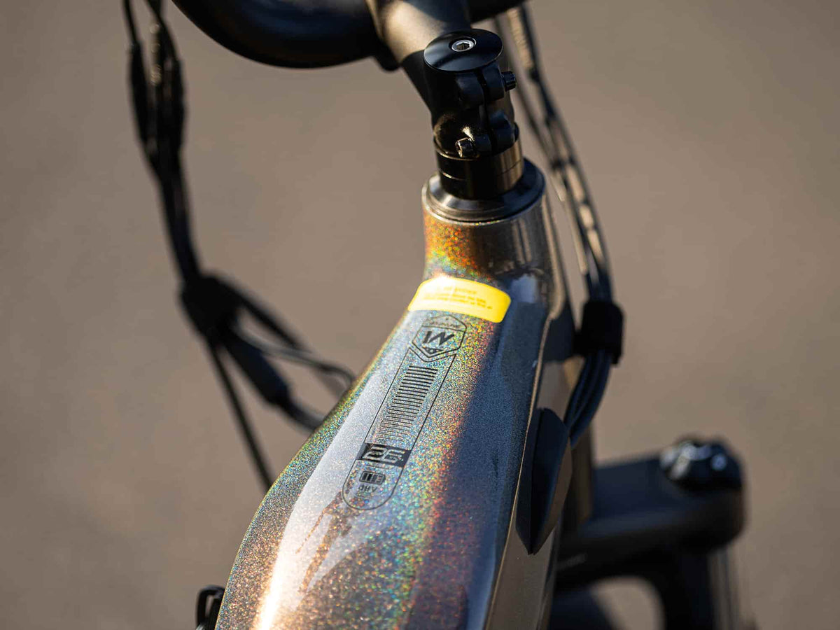 Velowave Grace 2.0 Step-Thru frame and battery-area detail