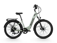 Light Green Velowave Breeze T side profile with fenders and rear rack
