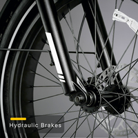 Hydraulic disc brake and front suspension fork detail on the Cycrown Nomad Pro.