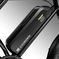 Removable Cycrown battery mounted inside the Run Mini frame