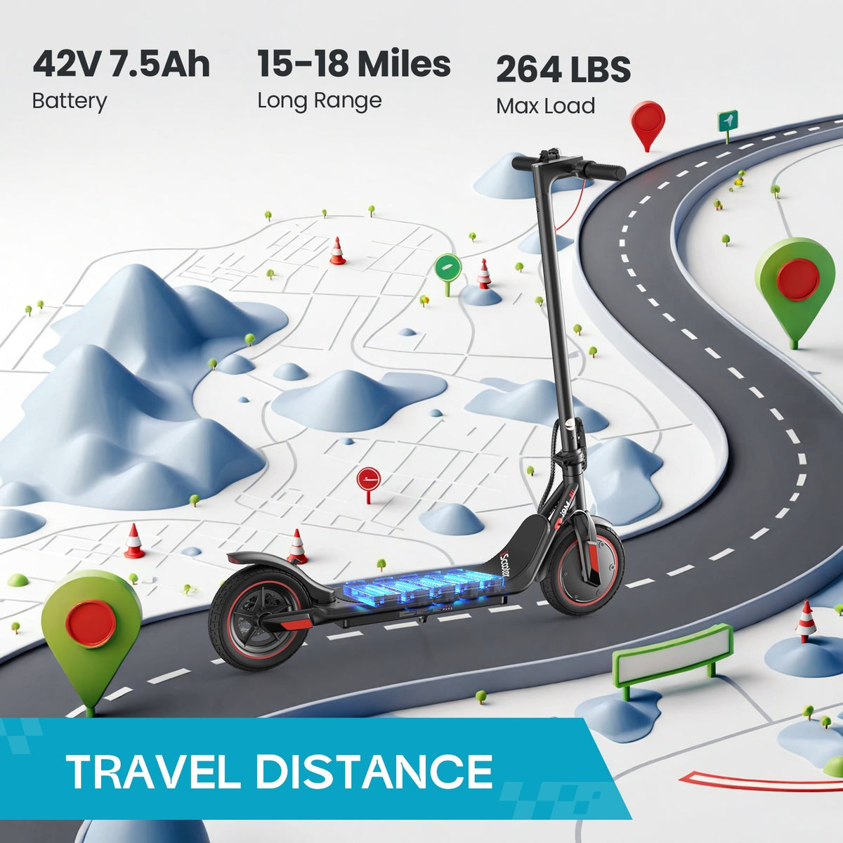 iScooter i9M sub-budget folding commuter electric scooter: 42V peak 500W brushless front-wheel-drive motor, 22 mph, 315Wh battery, 10-inch pneumatic tires, EBAS plus rear disc brake, IP54, Tuya app integration, included mudguards, 28.9 lb folded