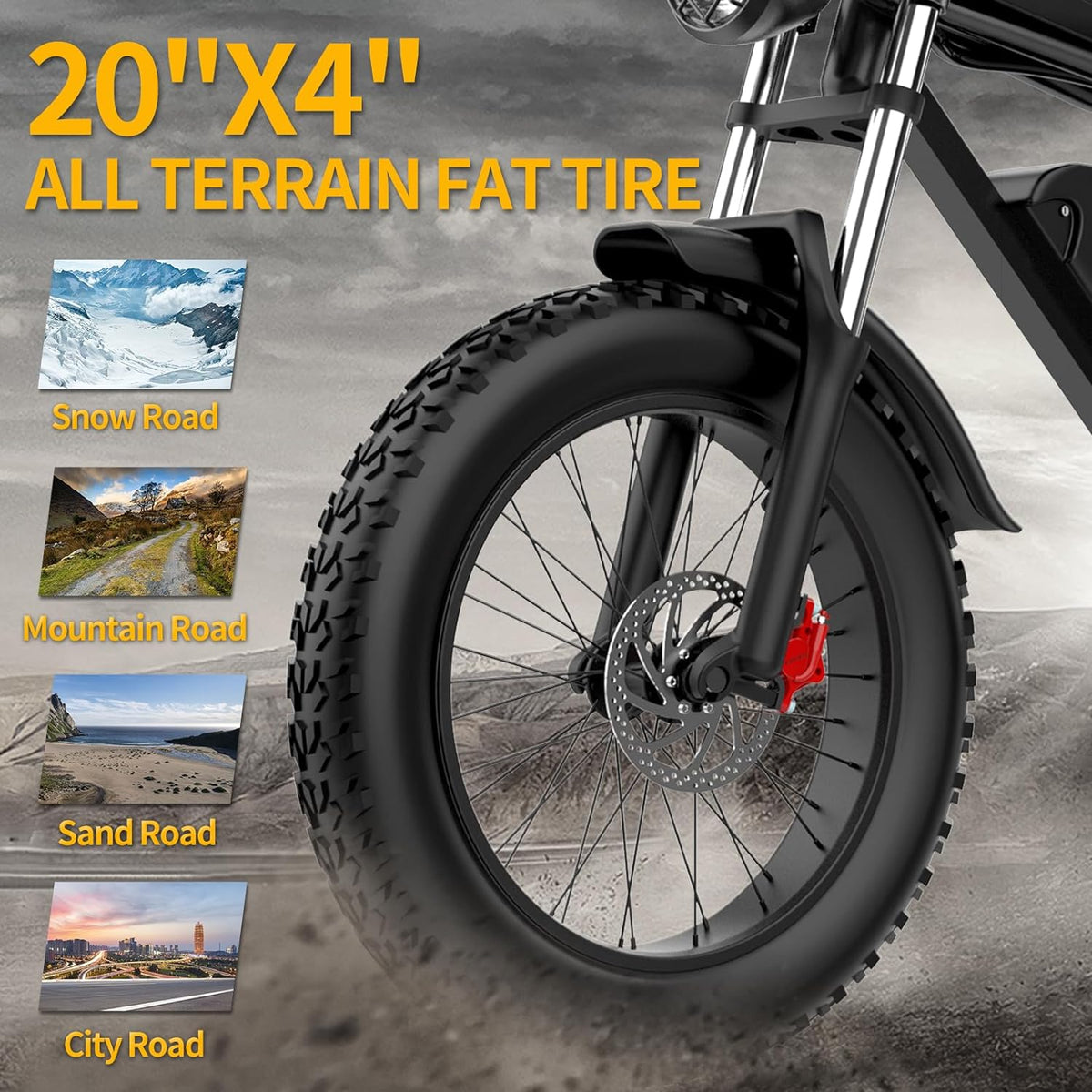 Ridstar Q20 1500W Fat-Tire Electric Bike 48V battery and frame