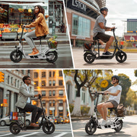 isinwheel Hyper X Seated Electric Scooter White three-quarter view