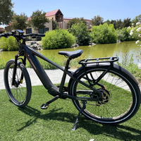 Graphite black Dremax parked on grass with rear rack, fenders, and commuter frame visible.