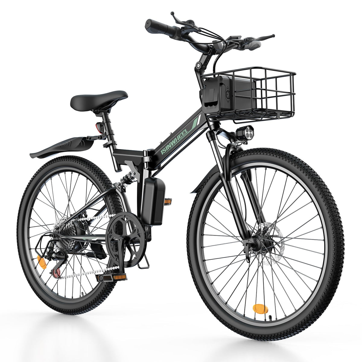 isinwheel M40 Folding Electric Bike basket cargo view