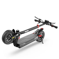 iScooter iX3 800W budget off-road folding electric scooter: 48V peak 800W brushless rear motor, 24 mph, 720Wh battery, 10-inch off-road pneumatic tires, dual disc + E-ABS, dual suspension, turn signal indicator, 52.2 lb folded, IPX4