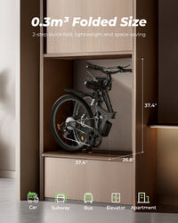 isinwheel M40 Folding Electric Bike folded frame position