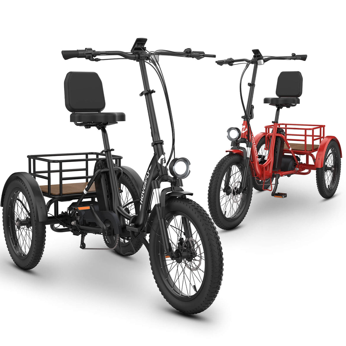 2-Pack Hoverfly ET1 Folding Electric Trikes | 500W — specification or detail view