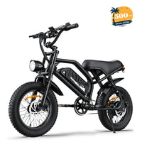 AVDL A13 black 16-inch fat-tire electric bike, three-quarter studio view